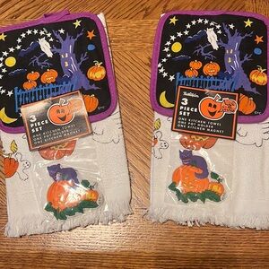 Bundle Pumpkin Ghost  Kitchen Towel Set NWT